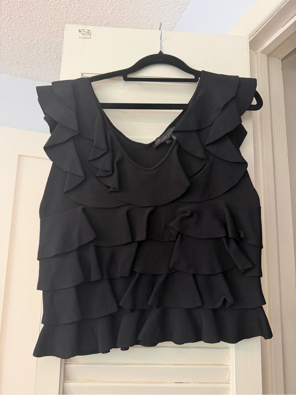 Endless Rose Black Ruffle Tank Top